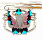Massive Zuni Inlay Butterfly Cuff Bracelet Sterling Silver