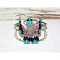 Massive Zuni Inlay Butterfly Cuff Bracelet Sterling Silver