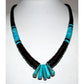 Santo Domingo Kingman Black Onyx Heishi Necklace Lupe