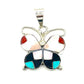 Zuni Inlay Butterfly Pendant Sterling Silver Dishta