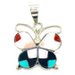 Zuni Inlay Butterfly Pendant Sterling Silver Dishta