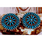Southwestern Deals Zuni petit point turquoise earrings with intricate circular turquoise inlay design